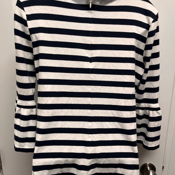 Talbots Black and White Striped 3/4 Bell Sleeve Blouse. Size Medium - Picture 2 of 7